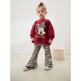 Leopar Desenli Minnie Kız Çocuk Takım