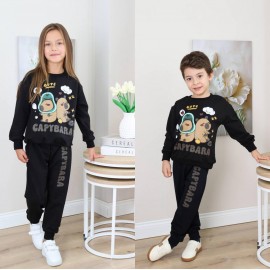Capybara Baskılı Unisex Çocuk Eşofman Takımı – 3/10 Yaş